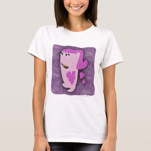Lovesick Girl Teen Monster Cartoon  Illustration T-Shirt (Front)
