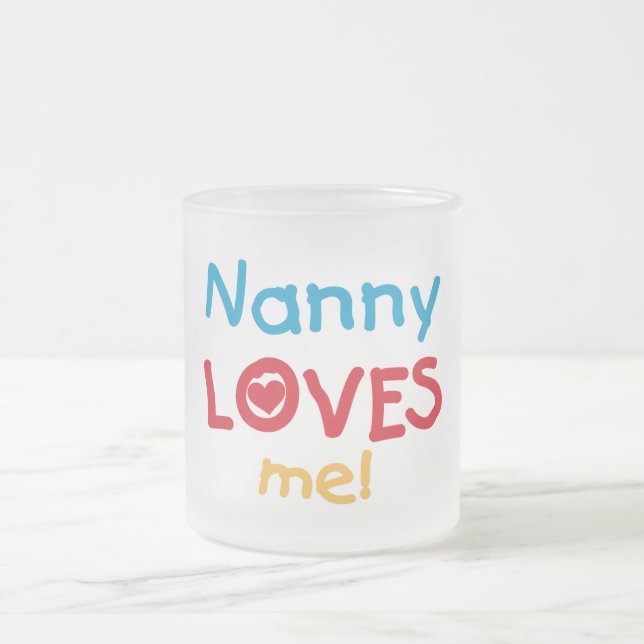 LOVESMEnanny Frosted Glass Coffee Mug (Center)