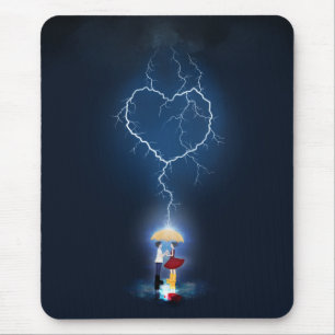 "Lovestruck" Romantic Moment Under an Umbrella Mouse Mat