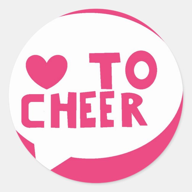 lovetocheer classic round sticker (Front)