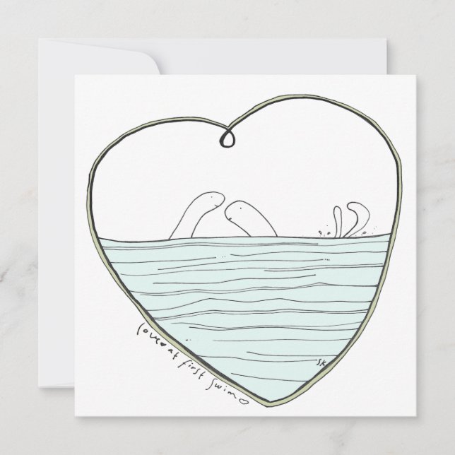 Lovew at first swim (xox) card (Front)