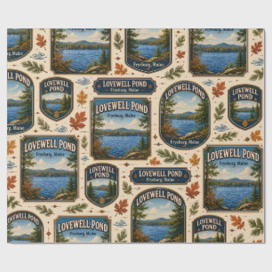 Lovewell Pond Fryeburg Maine Vintage Travel Wrapping Paper