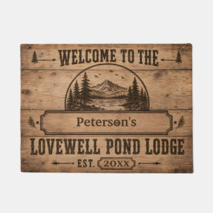 Lovewell Pond Lodge Personalised Doormat