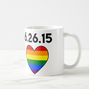 #LOVEWINS CELEBRATE GAY MARRIAGE. RAINBOW HEART COFFEE MUG