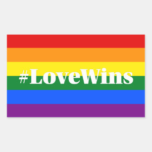 #LoveWins Love Wins Hashtag LGBT Marriage Equality Rectangular Sticker