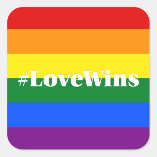#LoveWins Love Wins Hashtag Marriage Equality Square Sticker