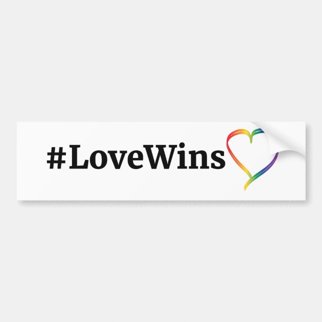 #LoveWins Rainbow Heart Bumper Sticker (Front)