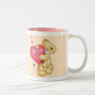 Lovey Dovey Bear Two-Tone Coffee Mug