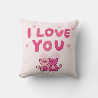 Lovey Dovey Cat Pillow - Cute Couple Pillow