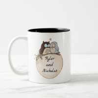 Lovey Dovey Owls Add Names Gift for Girlfriend