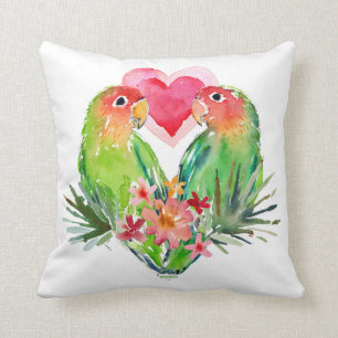 LOVEY LOVEBIRDS Tropical Valentine Cushion