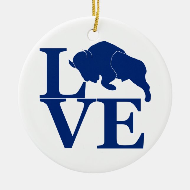 Lovin' Buffalo Ceramic Tree Decoration (Front)