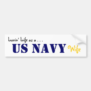 Lovin' Life NAVY stencil Bumper Sticker