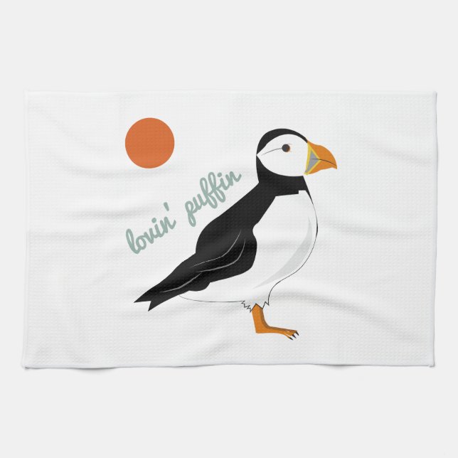 Lovin Puffin Tea Towel (Horizontal)