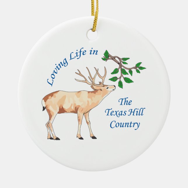 LOVIN TEXAS HILL COUNTRY CERAMIC TREE DECORATION (Front)