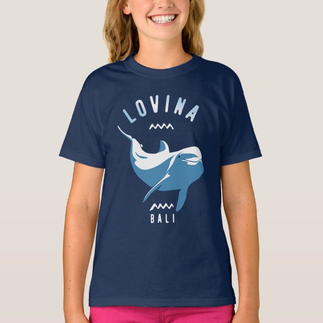 Lovina Bali - Swimming With Dolphins T-Shirt (Front)