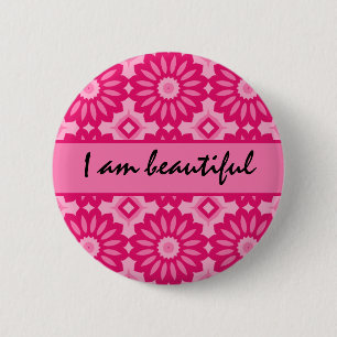 Loving affirmation, I am beautiful 6 Cm Round Badge