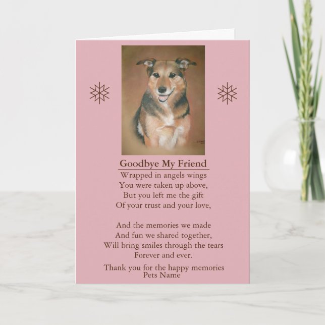 loving and original dog sympathy poem card (Front)