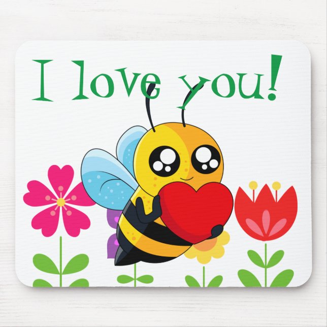 Loving Bee Mouse Mat (Front)