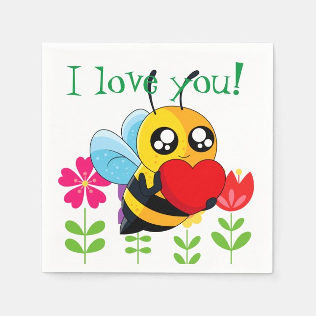 Loving Bee Napkin (Front)