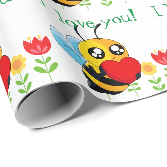 Loving Bee Wrapping Paper (Roll Corner)