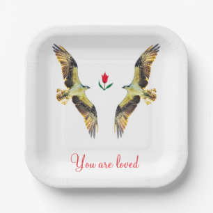 Loving birds. Ospreys Paper Plate