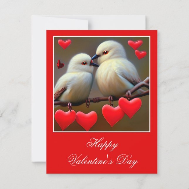 Loving birds valentine  holiday card (Front)