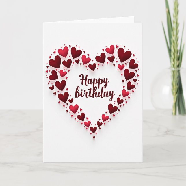 Loving Birthday Heart Card (Front)