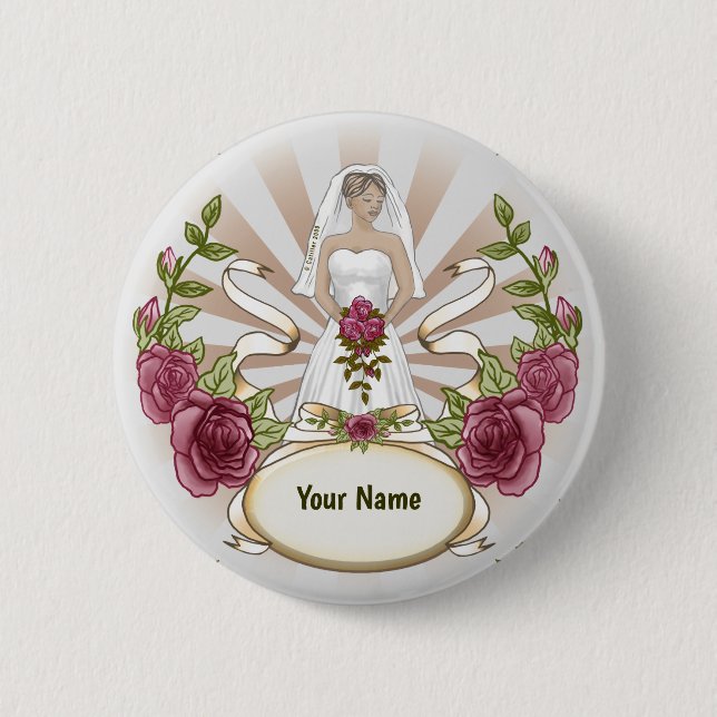 Loving Bride Wedding  pin button (Front)
