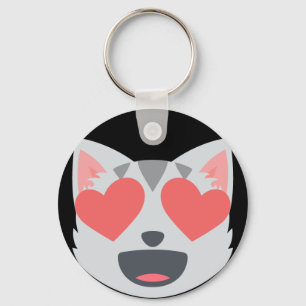 Loving Cat Emoji Key Ring