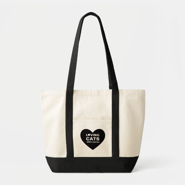 LOVING CATS WORLDWIDE HEART ME LOGO TOTE BAG (Front)