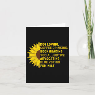 Loving Coffee Drinking Book Reading Social Justice Card