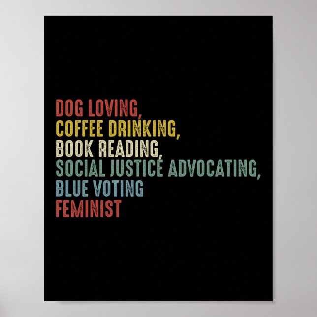 Loving Coffee Drinking Book Reading Social Justice Poster (Front)