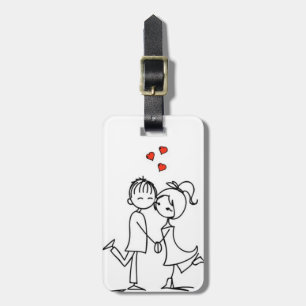 **LOVING COUPLE CARTOON** LUGGAGE TAG