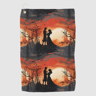 Loving Couple Golf Towel