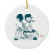 Loving Couple on Vespa with Custom Names Ornament