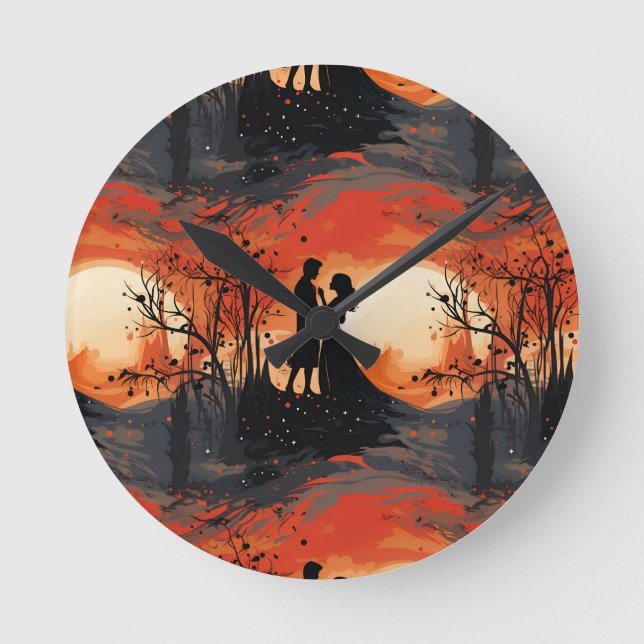 Loving Couple  Round Clock (Front)