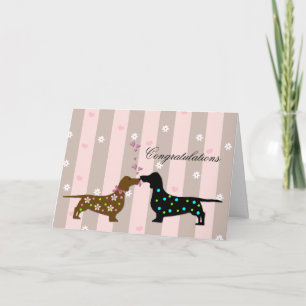 Loving Dachshunds Wedding Congratulations Card