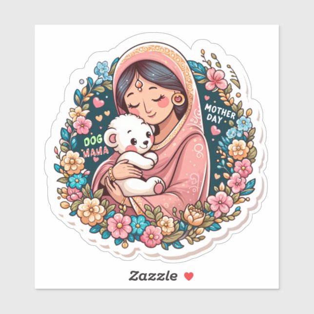 Loving Dog Mum Embrace (Sheet)