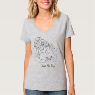 loving dog picture of I love my dog  T-Shirt