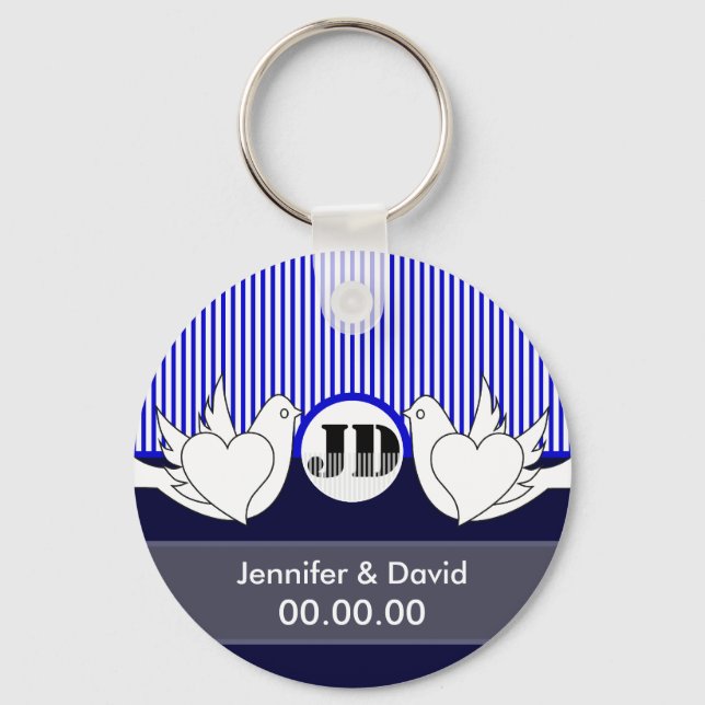 Loving Doves Wedding Keychains (Front)