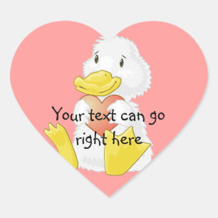 Loving Duckling Heart Stickers