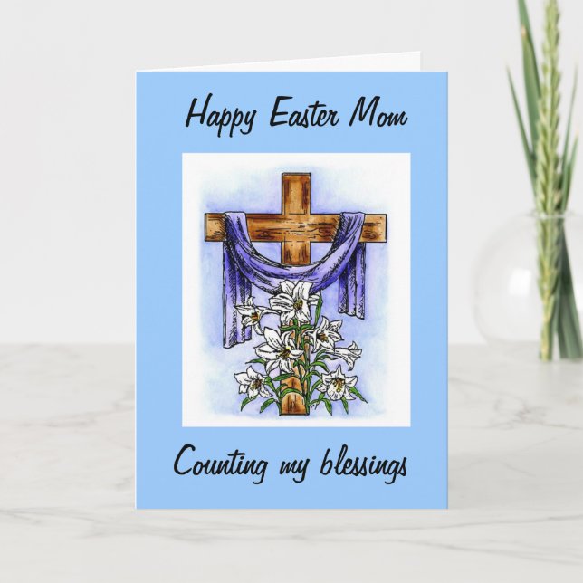 LOVING EASTER WISH FOR MY MOTHER HOLIDAY CARD (Front)