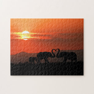 Loving Elephant Family, Jigsaw Puzzle