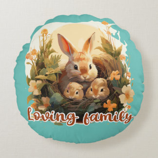 Loving family round cushion