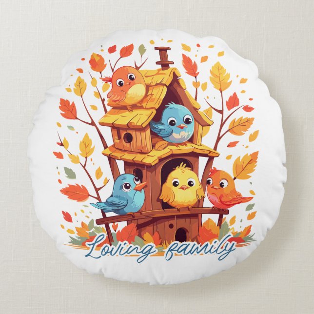 Loving family round cushion (Front)