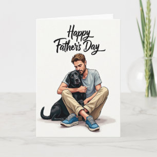 Loving Fathers Day Dog Art Card