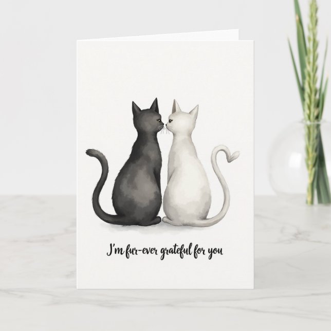 Loving Feline Watercolor Card (Front)