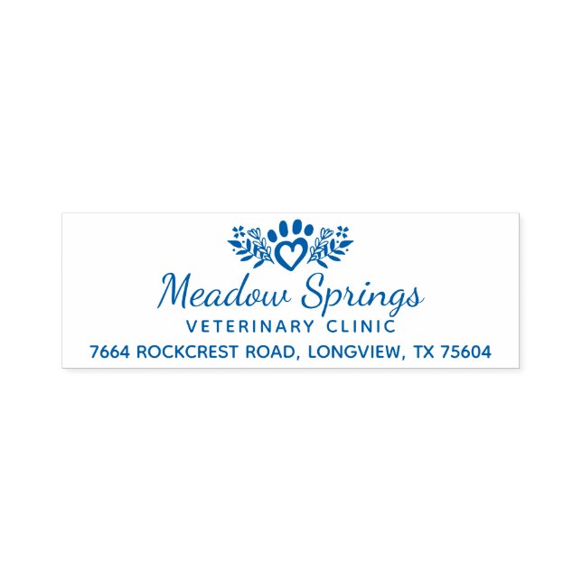 Loving Floral & Foliage Pet Paw Company Self-inking Stamp (Design)