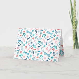 Loving Floral & Foliage Pet Paw Print Pattern Card